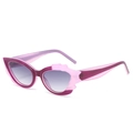 Occhiali da sole cat-eye in viola e rosa traslucido a contrasto con lenti grigie sfumate - Regolare / Montatura Viola Lenti Grigie