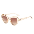 Retro-Cat-Eye-Sonnenbrille mit champagnerfarbenem Rahmen und braunen Verlaufsgläsern - Normal / Champagnerfarbener Rahmen / Teebraune Gläser