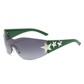 Gafas de sol Y2K sin montura con lentes degradadas grises y patillas verde oscuro - Verde / Gris Degradado