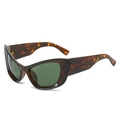 Occhiali da sole cat-eye oversize con montatura tartarugata e lenti verde scuro - Montatura Leopardata Lenti Verde Scuro
