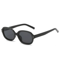 Classic black square sunglasses with vintage silver rivet accents on the sleek frames - Black Frame Grey Lens