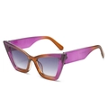 Occhiali da sole chic cat eye con montatura sfumata viola e ambra per donna - Montatura Viola Lenti Grigie