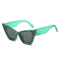 Cat eye sunglasses with dark green striped frames and grey lenses for women - Green Frame Grey Lens