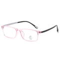 Pink transparent square eyeglass frame with UV400 and anti-blue light protection - Pink