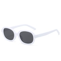 Retro square white sunglasses with dark grey lenses and metallic stud accents - Regular / Regular (Incl. 13% VAT) White Frame Grey Lenses