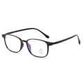 Ultraleichte flexible Titanbrille in Schwarz mit geometrisch strukturierten Bügeln - Schwarzer Rahmen