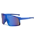 Gafas de ciclismo azul mate con montura completa y lentes degradadas azuladas - Montura Azul Lentes Azules