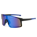 Gafas de sol de ciclismo con lentes de espejo azul y montura negra mate - Montura Negra Recubrimiento Azul