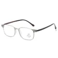 Ultralight titanium glasses with matte grey frame and anti-blue light UV400 lenses - Sand Transparent Grey Frame