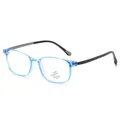 Ultralight flexible pure titanium glasses frame with transparent blue anti-blue light lenses - Blue Frame