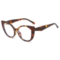 Monture de lunettes œil-de-chat rétro en TR90 avec motif classique écaille de tortue - C3 Léopard