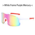 Lunettes de sport à monture blanche avec verres miroir violets et embouts rouges - Standard / Régulier (TVA 13 % incluse) C9 monture blanche verres violet-rose