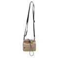 Sac bandoulière kaki pour téléphone avec cordon de serrage et poche zippée avant - Kaki
