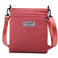 Sac bandoulière matelassé rose avec motif à losanges et bandoulière réglable - Rose rosé