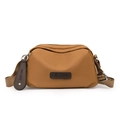 Sac bandoulière marron en nylon imperméable avec sangle réglable et logo - Maltose