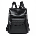 Zaino alla moda in ecopelle nera per donna con tasche multiple e grande capacità - Nero