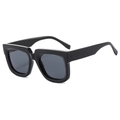 Lunettes de soleil carrées oversize à monture noire épaisse pour hommes et femmes à la mode - Standard / Monture Noire Verres Gris