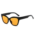 Retro cat-eye sunglasses with bold black frame and vibrant orange lenses for women - Black Frame Orange Yellow Lens