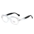 Quadratische Blaulichtfilter-Brille mit transparentem Farbverlauf und UV400-Schutz - Transparenter Rahmen / Anti-Blaulicht klare Linse