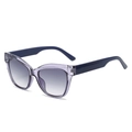 Fashion cat eye sunglasses with purple translucent frames and dark blue temples - Purple Frame Gray Lens