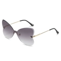 Frameless butterfly sunglasses with grey gradient lenses and gold metal frame - Regular / Gold Frame Gradient Gray Lens