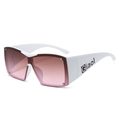 Gafas de sol Y2K blancas con lentes degradadas rosas y detalles de remaches en la montura - Régulier / Montura Blanca Lentes de Té Rosa