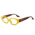 Retro cat-eye glasses frame with bright yellow rims and tortoiseshell temples - Yellow Frame