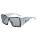 Gafas de sol Y2K plateadas de gran tamaño con lentes grises y remaches para mujer - Régulier / Montura Plateada Lente Gris