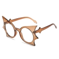 Lunettes chauve-souris surdimensionnées en finition ambre translucide pour femmes - Monture Marron