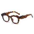 Tortoiseshell sunglasses with unique wavy frames and clear blue light blocking lenses - Tortoise Frame Clear Lens
