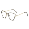 Montatura occhiali cat-eye in grigio trasparente e metallo dorato da donna - Grigio Trasparente