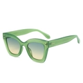 Cat eye fashion sunglasses with translucent green frame and gradient lenses - Green Frame Green Yellow Lens