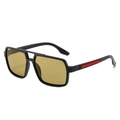 Men's polarized aviator sunglasses with black thick frames and yellow tinted lenses - Black Frame Yellow Lens