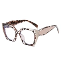 Montatura occhiali cat-eye anti luce blu con motivo tartarugato e dettaglio beige - Montatura Tartarugata Aste Tartarugate