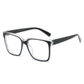 Fashionable square TR glasses frame in two-tone black and transparent finish - Black and Transparent