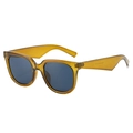Women's oversized square sunglasses in translucent amber frame with dark grey lenses - Regular / Standard Green Frame Grey Lenses (Incl. 13% VAT)