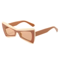 Lunettes de soleil papillon hip-hop avec monture bicolore brillante crème et marron - Standard / Monture blanc cassé avec verres thé clair (incl. 13 % TVA)