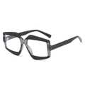 Fashion geometric sunglasses with stylish dark grey translucent frames in a polygon design - Black Frame Clear Lens
