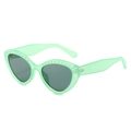 Occhiali da sole cat eye verde menta con borchie decorative e montatura traslucida - Regolare / Montatura Verde / Lenti Verdi