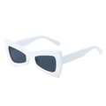 Lunettes de soleil papillon tendance ivoire style hip-hop avec verres gris foncé - Standard / Lunettes de soleil avec monture tout blanc et verres gris