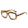 Chic geometric tortoise shell sunglasses with oversized frames and blue light lenses - Tortoise Frame Clear Lens