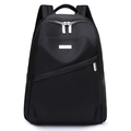 Zaino minimalista in tessuto Oxford nero con rivestimento impermeabile e dettagli in metallo - Nero