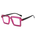 Roze transparant vierkant TR90 brilmontuur met stijlvolle zwarte poten voor dames - Rozerood Montuur Zwarte Poten (Zwarte Omtrek)