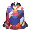 Klassischer Oxford-Stoff-Rucksack mit bunten abstrakten Mustern und diebstahlsicherem Design - Regenbogenkreise