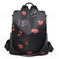 Mode Oxford Rucksack Schwarz mit Blumendruck, große Kapazität für Pendler und Reisen - Kapokblüte