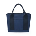 Bolso tote de lona azul marino con múltiples compartimentos y asas reforzadas - Azul