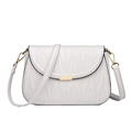 Bolso bandolera blanco de cuero sintético con acolchado en V y hebilla de metal oro - Blanco