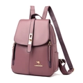 Sac à dos antivol rose mauve pour femme en similicuir avec texture grainée chic - Violet Taro