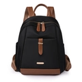 Mochila Oxford de 14 pulgadas minimalista bicolor negro y marrón para portátil - Negro