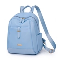 Mochila de nailon azul claro para portátil de 14 pulgadas con detalles dorados - Azul